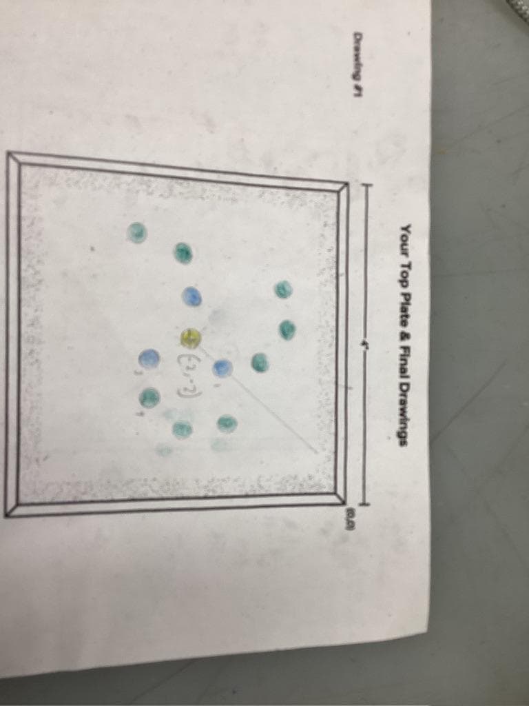 Hand plan of the top plate with rod coordinates.