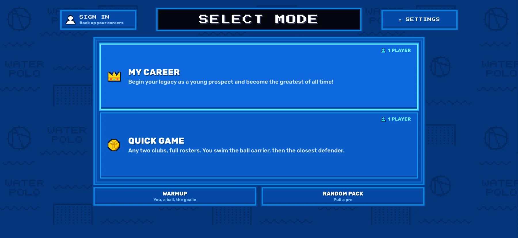 Main menu